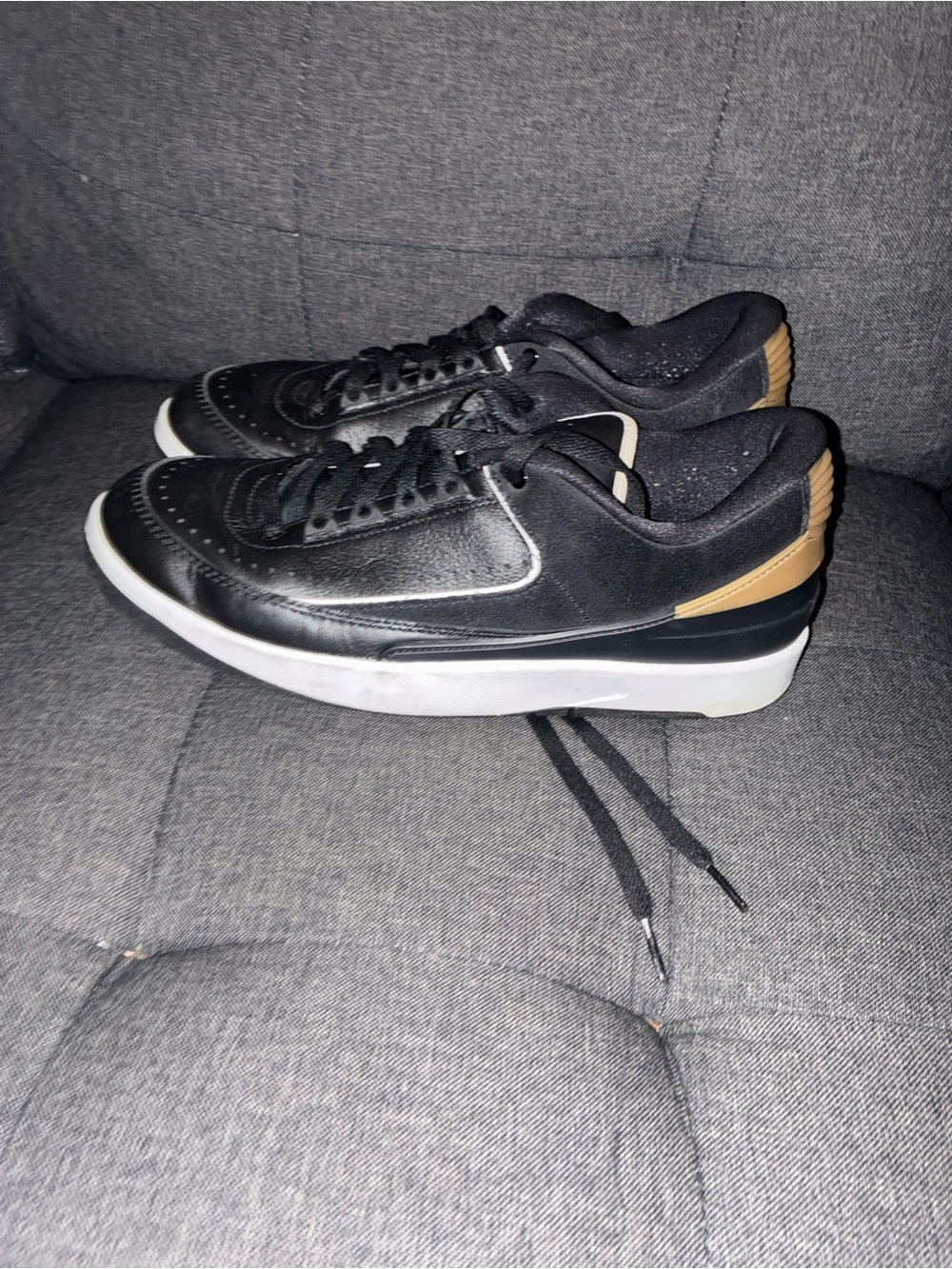 Jordan Black and Tan Low-Top Sneakers